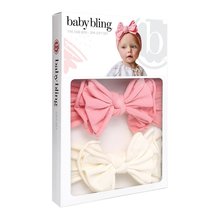 2Pk Box SET FABB: Zinnia and Ivory Baby Fashion Headband