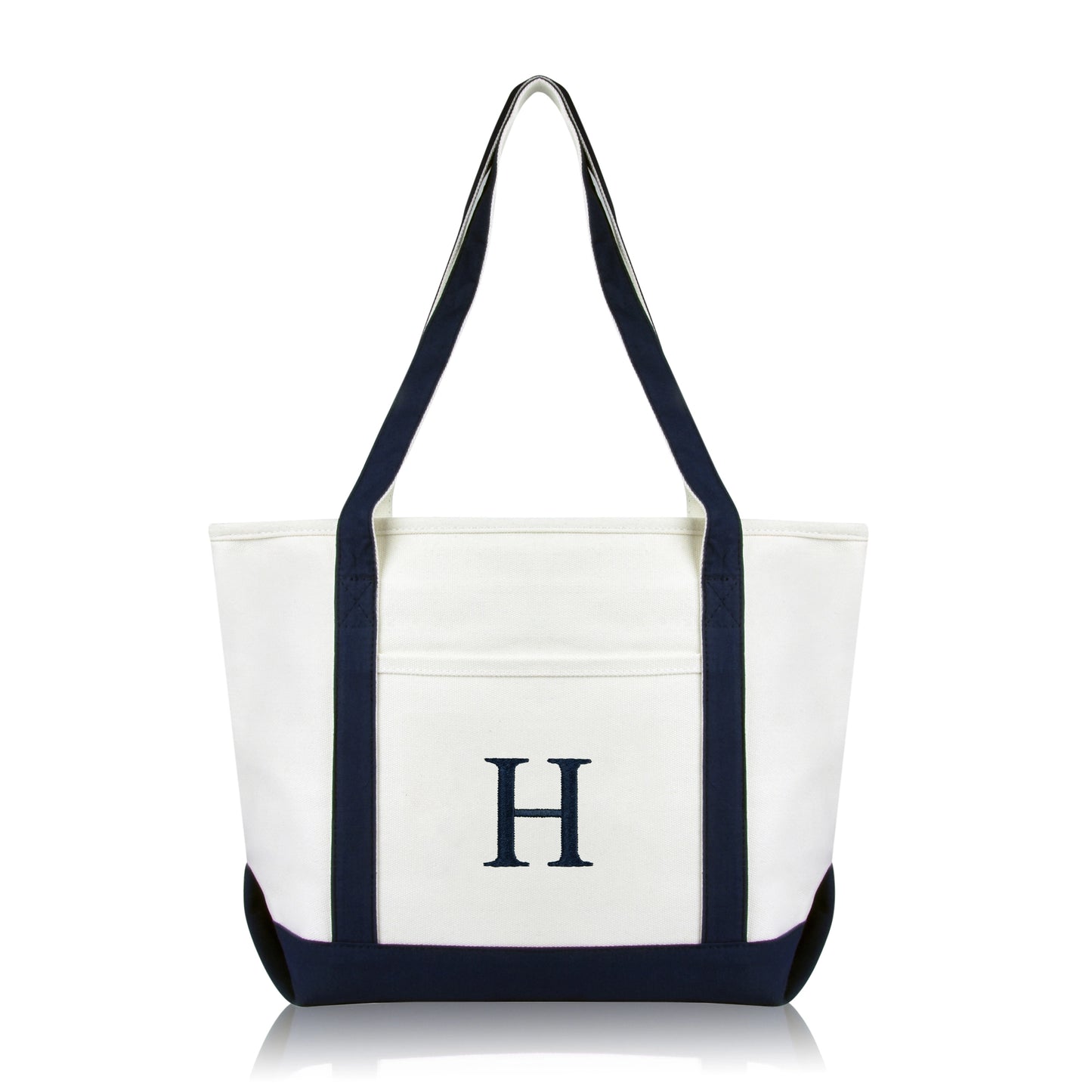 Personalized Black Tote Bag with Initial