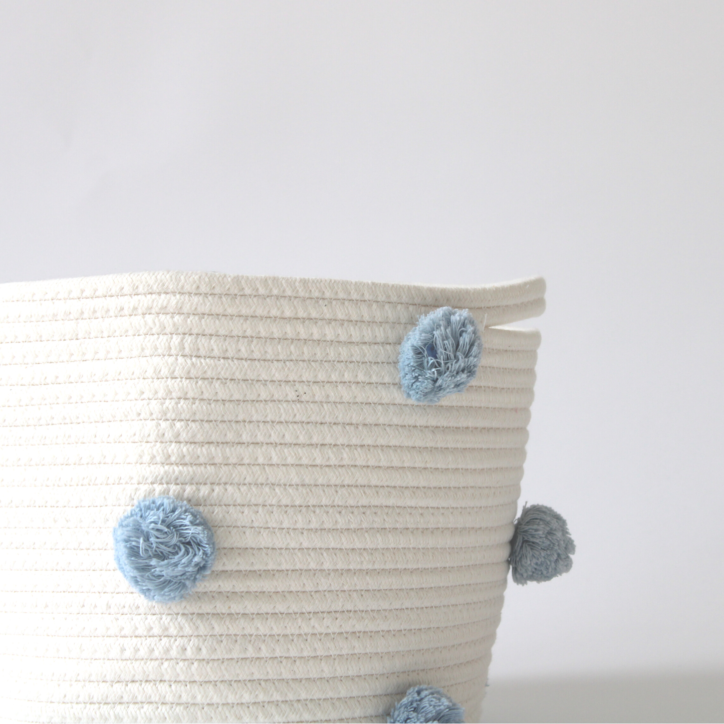 Sky Blue Pom Basket