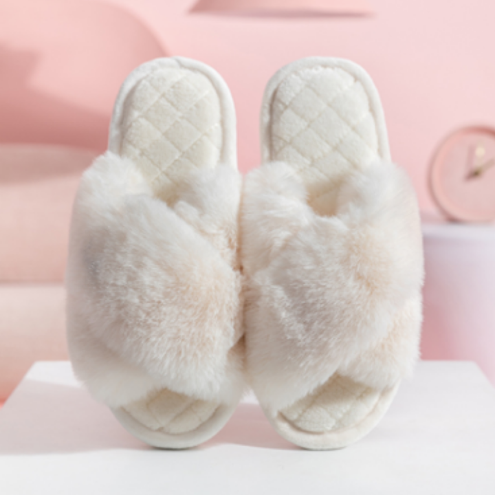 Women Fluffy Slippers Bridesmaid Slippers Wedding Shoes