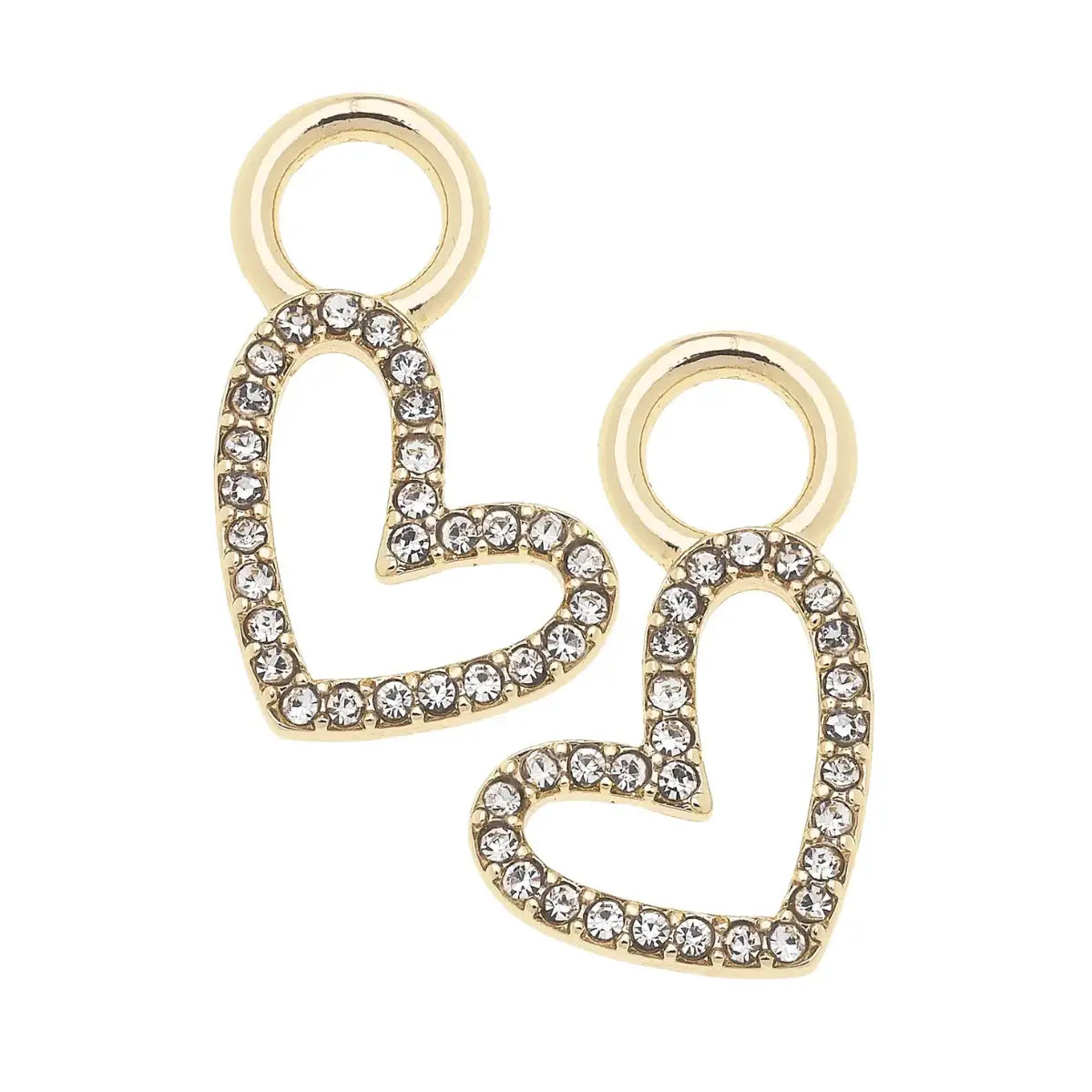 Pave Open Heart Huggie Charm | Set of 2