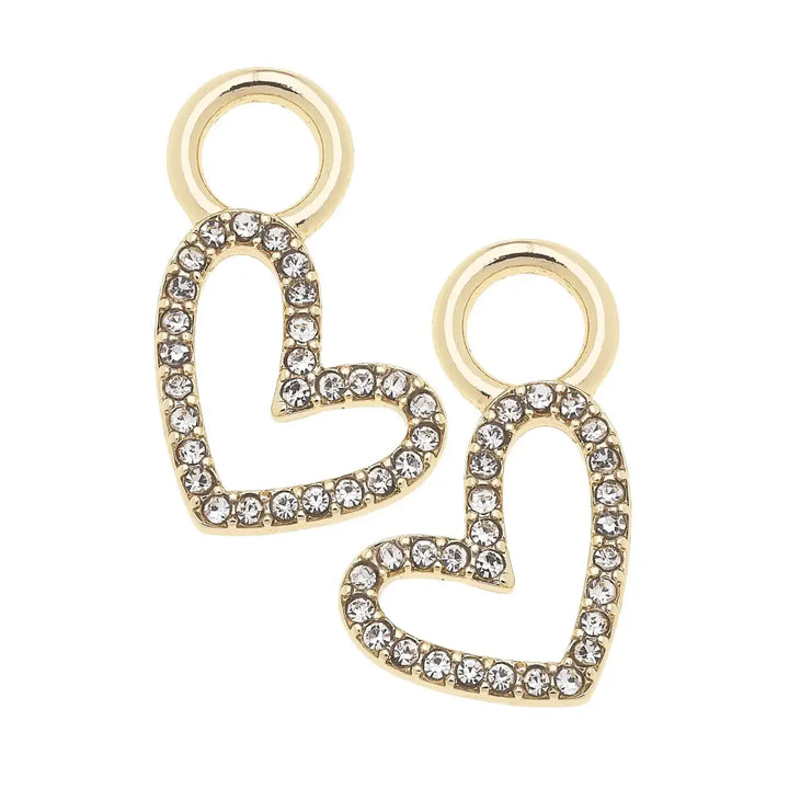 Pave Open Heart Huggie Charm | Set of 2