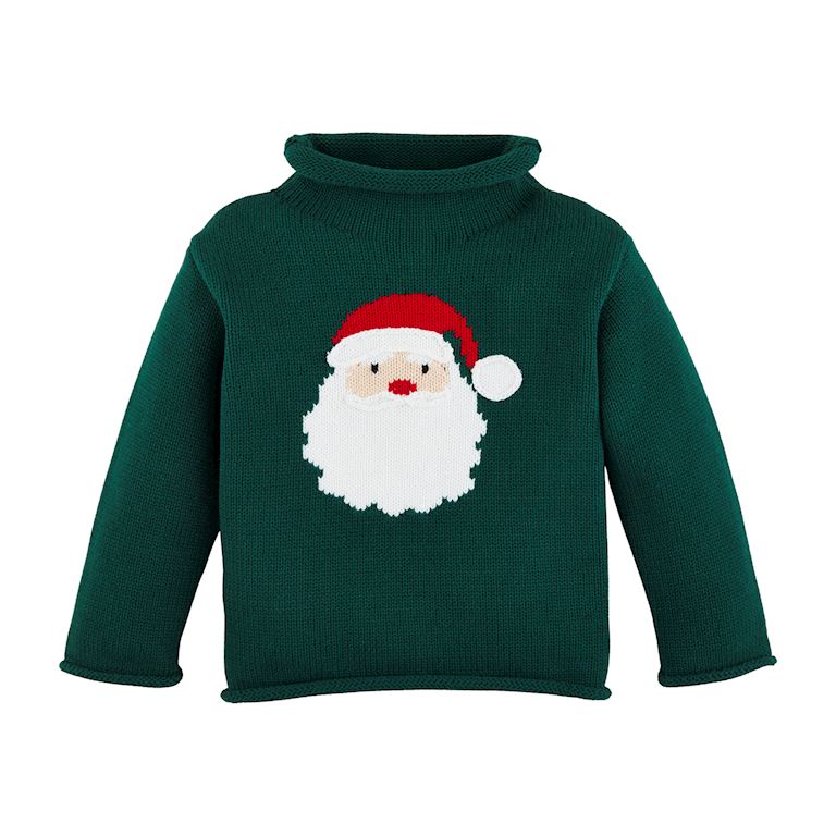 Green Rollneck Santa Sweater