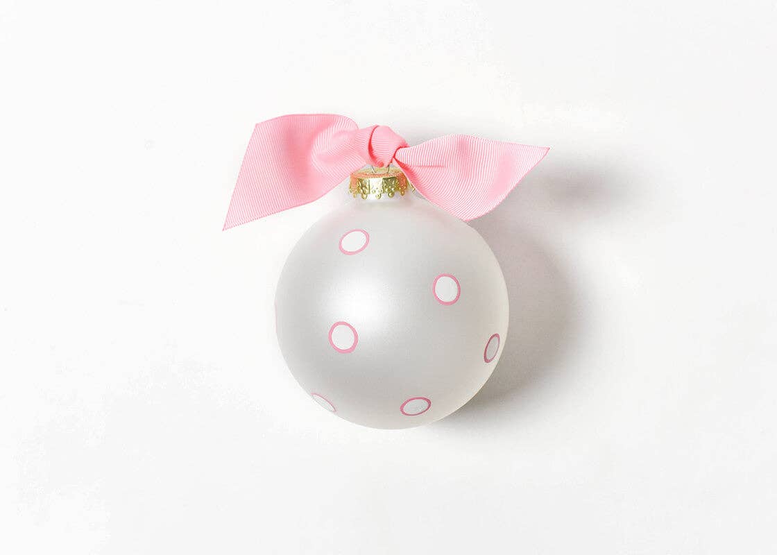 Pink My First Christmas Snowman Glass Ornament