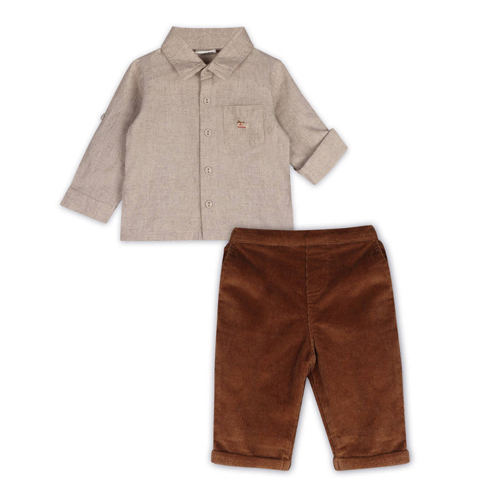 Positano Linen Baby Shirt & Corduroy Pants