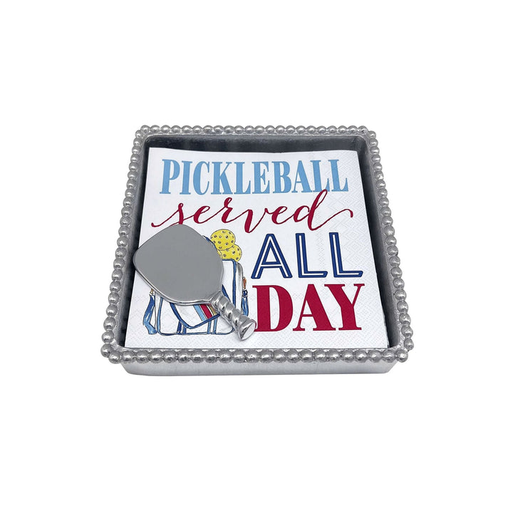 Pickle Ball Served All Day Beaded Napkin Box Set
