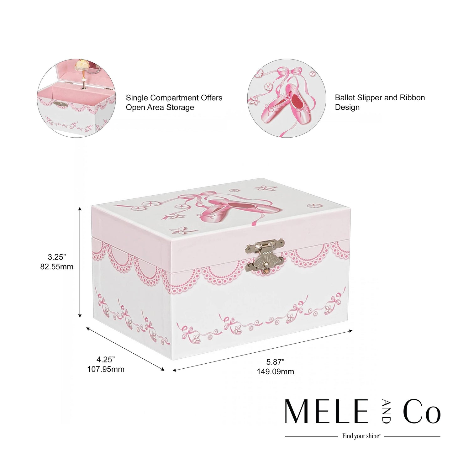 Cora Girl's Musical Ballerina Jewelry Box