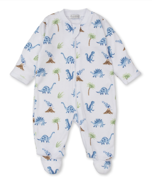 Dino Territory Footie with zip print - Multicolor