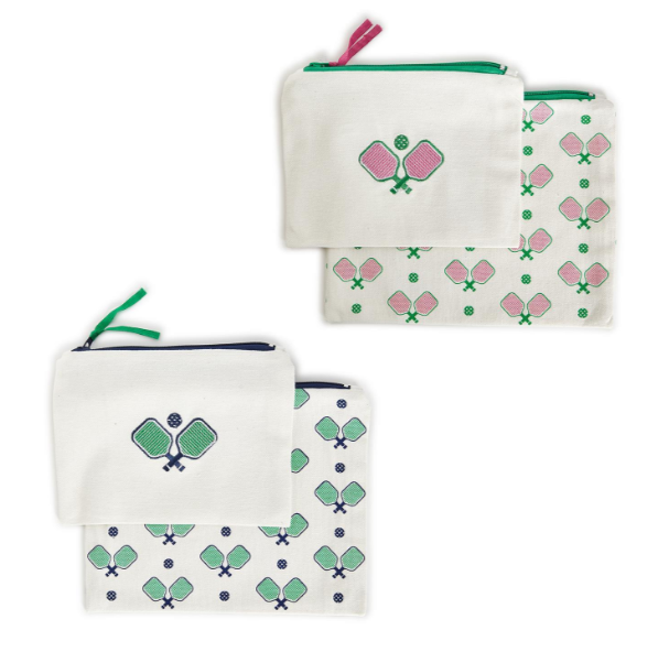 Set of 2 Pickleball Pouches Pink or Blue