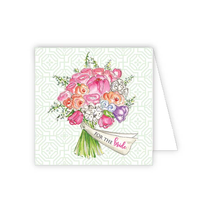 For The Bride Pink Bouquet Enclosure Card