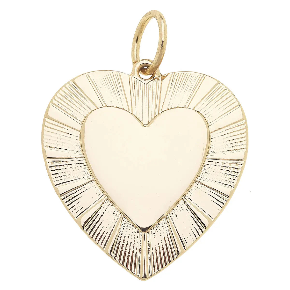 Glowing Heart Charm in Shiny Gold