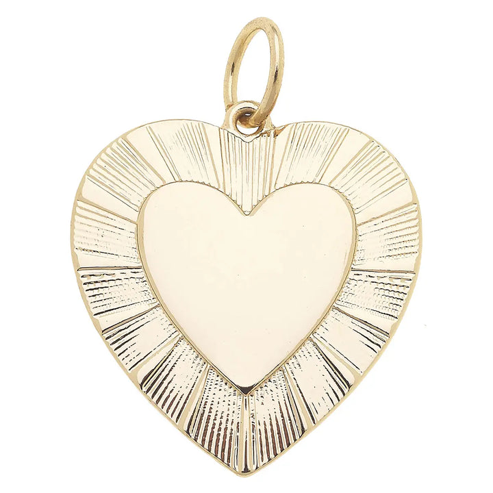 Glowing Heart Charm in Shiny Gold