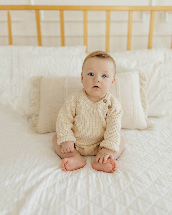 Elliot Knitted Baby Sweater Romper