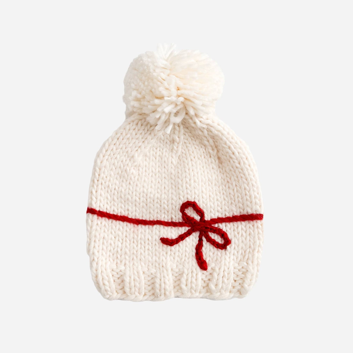 Present Hat Cream Red Kid Baby Holiday Christmas Bow