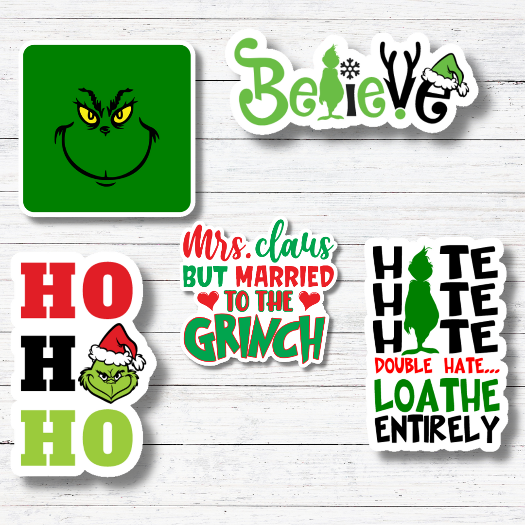 Ho Ho Ho - The Grinch Sticker/Magnet: Matte vinyl