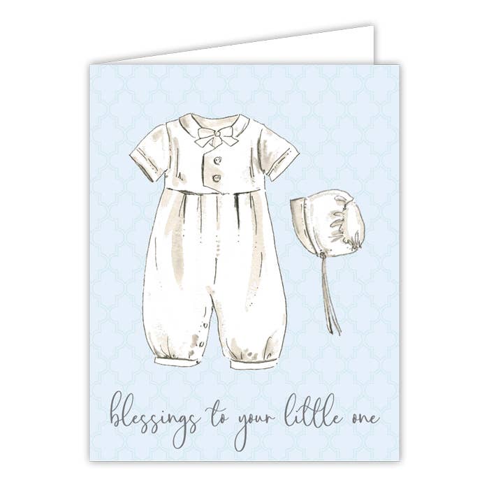 Blessing To Your Little One Christening Outfit Greeting Card