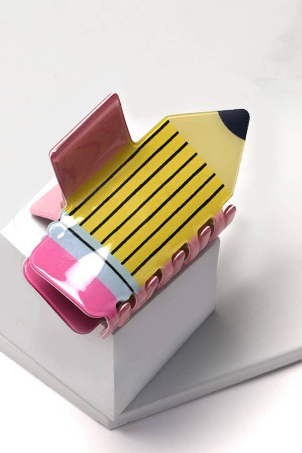 Jumbo Fun School Pencil Hair Claw Clips