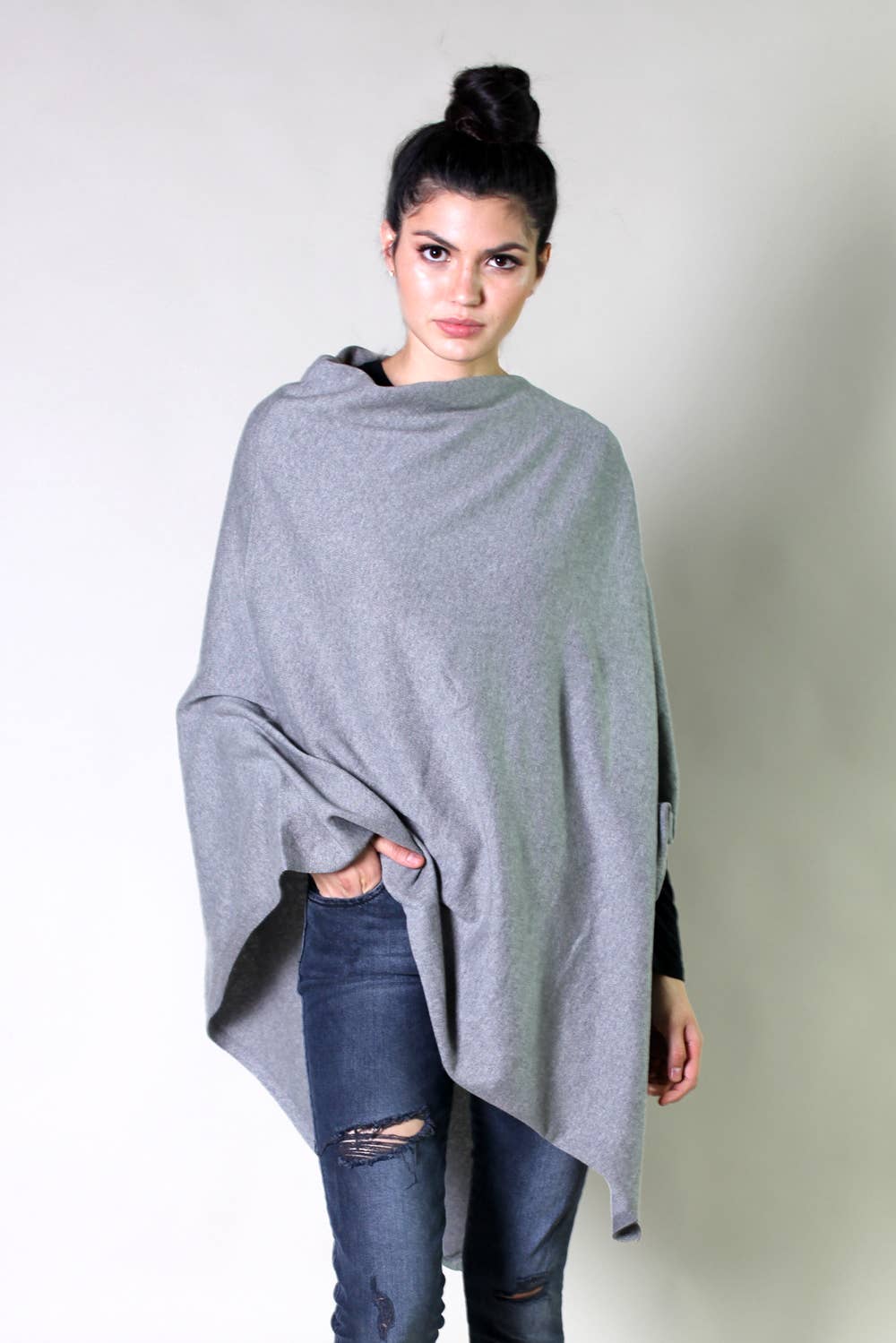 Women's Organic Poncho Sweater Knit Pulloever