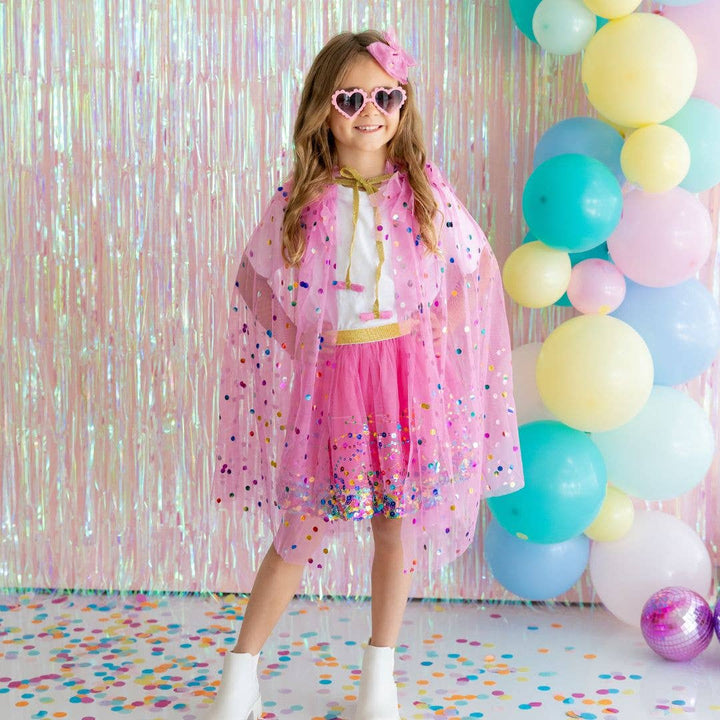 Raspberry Confetti Cape - Kids Dress Up Cape