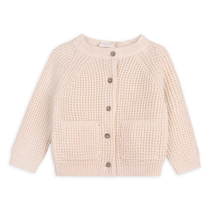 Avery Mini Button & Pocket Sweater Knit Baby Cardigan