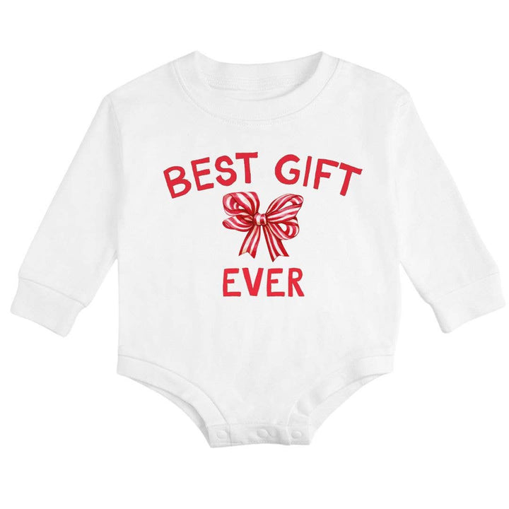 Best Gift Ever Christmas Long Sleeve Romper