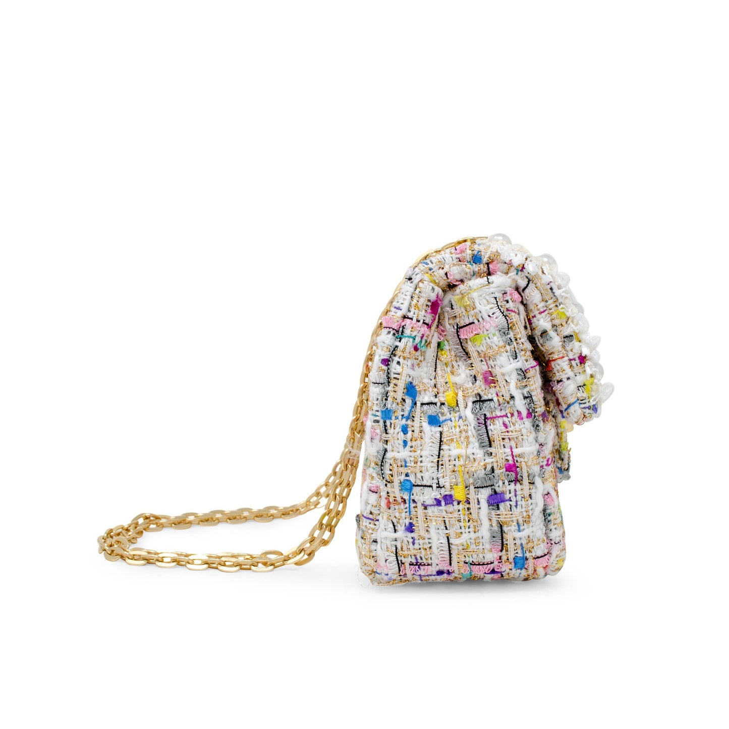 Classic Tweed Handbag with Pearls