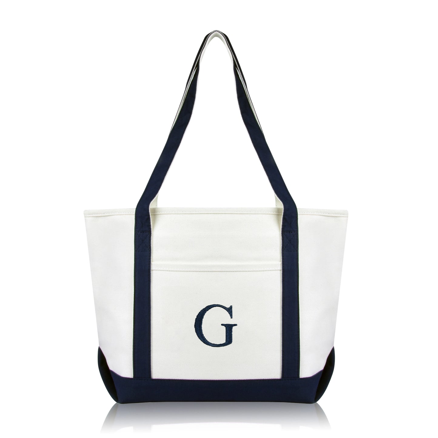 Personalized Black Tote Bag with Initial