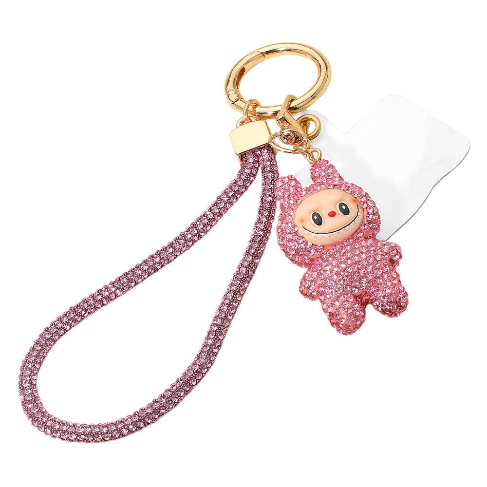 Sparkling Labubu Rhinestone Phone Strap Keychain Bag Charm