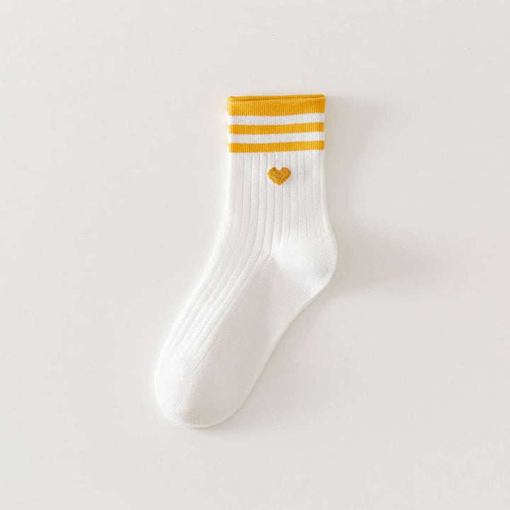 Hearts Printed Crew Socks