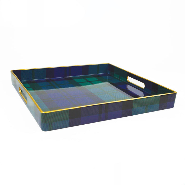 Black Watch Plaid Square Tray