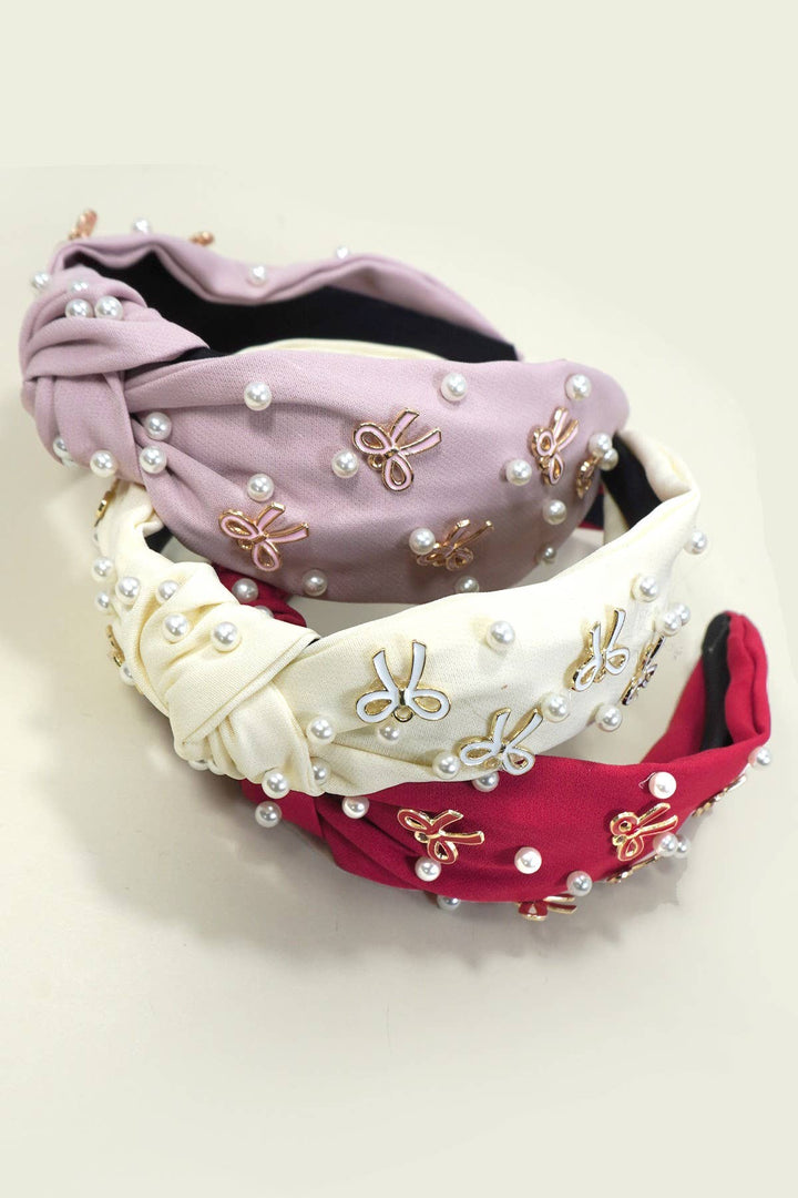 Pearl Bow Hair Band Headband
