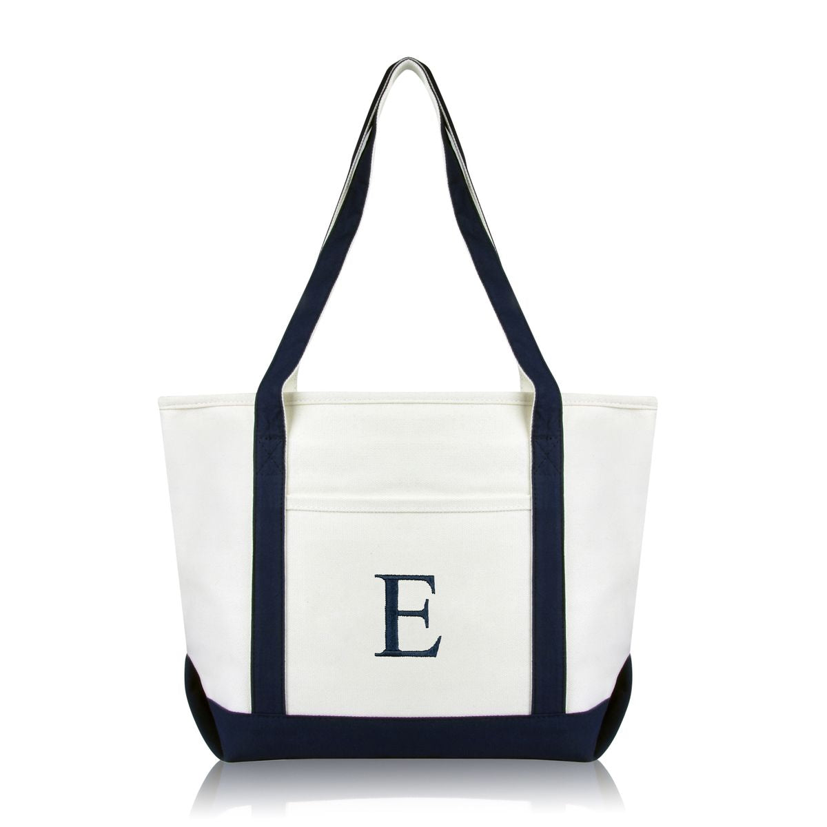 Personalized Black Tote Bag with Initial