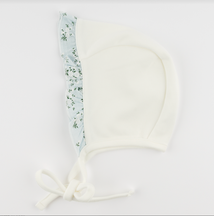 Oyster Bonnet with Apple Blossom Ruffle