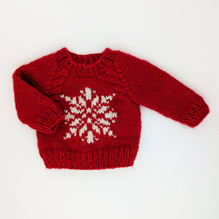 Snowflake Red Crew Neck Sweater