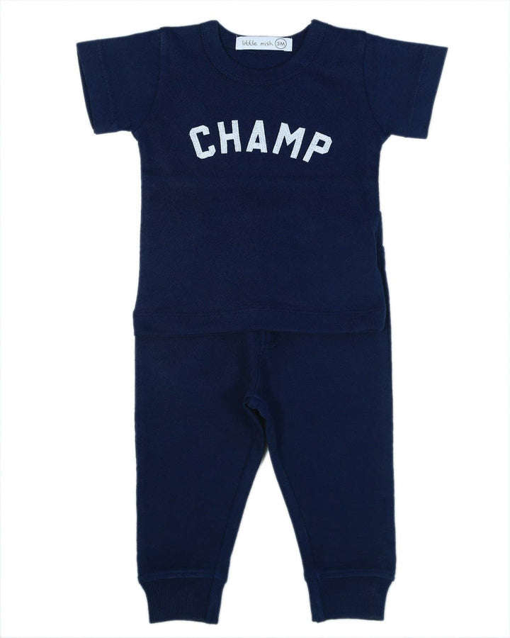 Navy Champ Enzyme Tee and Pants Set