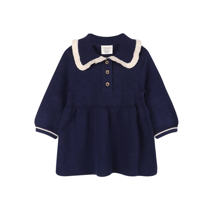 Adeline Ruffle Collar Sweater Knit Baby Dress