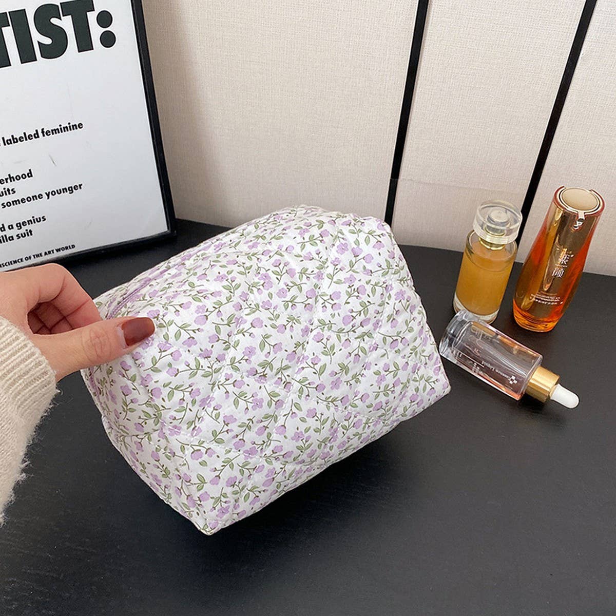 Floral Cosmetic Bag