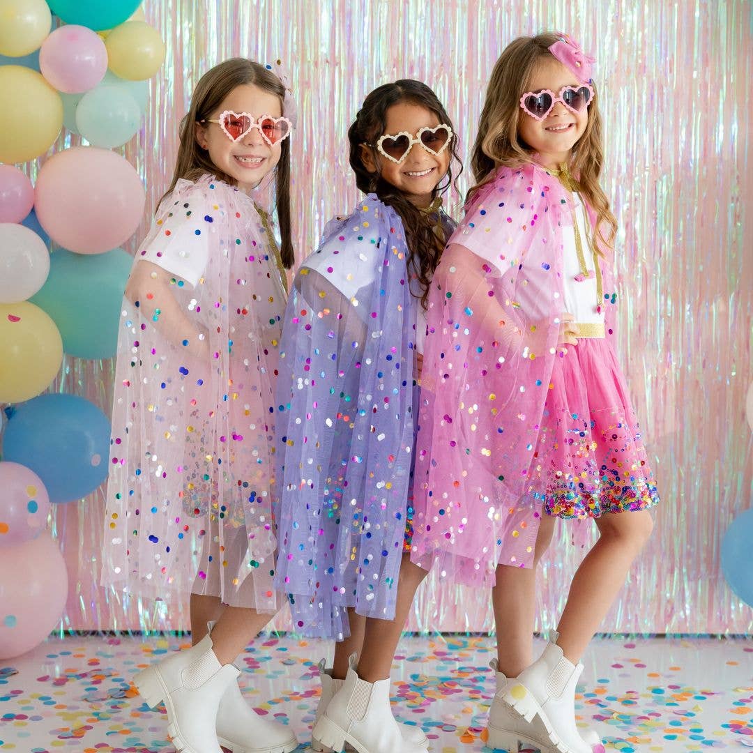 Pink Confetti Cape - Kids Dress Up Cape