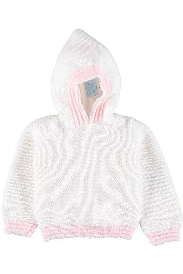 Baby Girl Hooded  Zip Back Sweater
