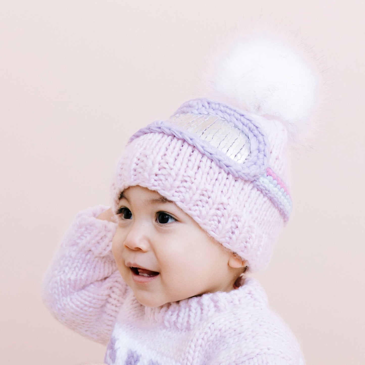 Ski Goggles Beanie - Baby Pink