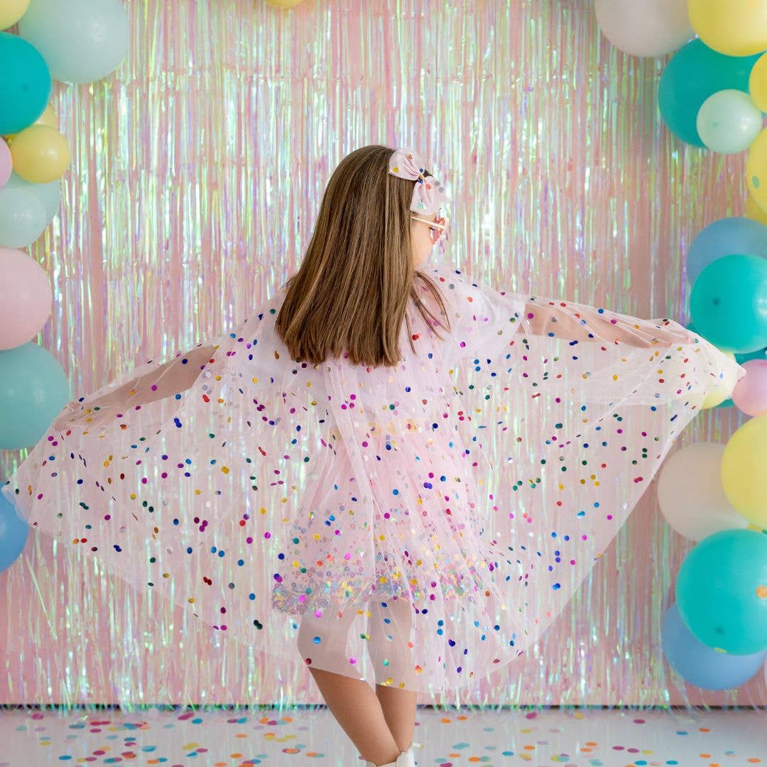 Pink Confetti Cape - Kids Dress Up Cape