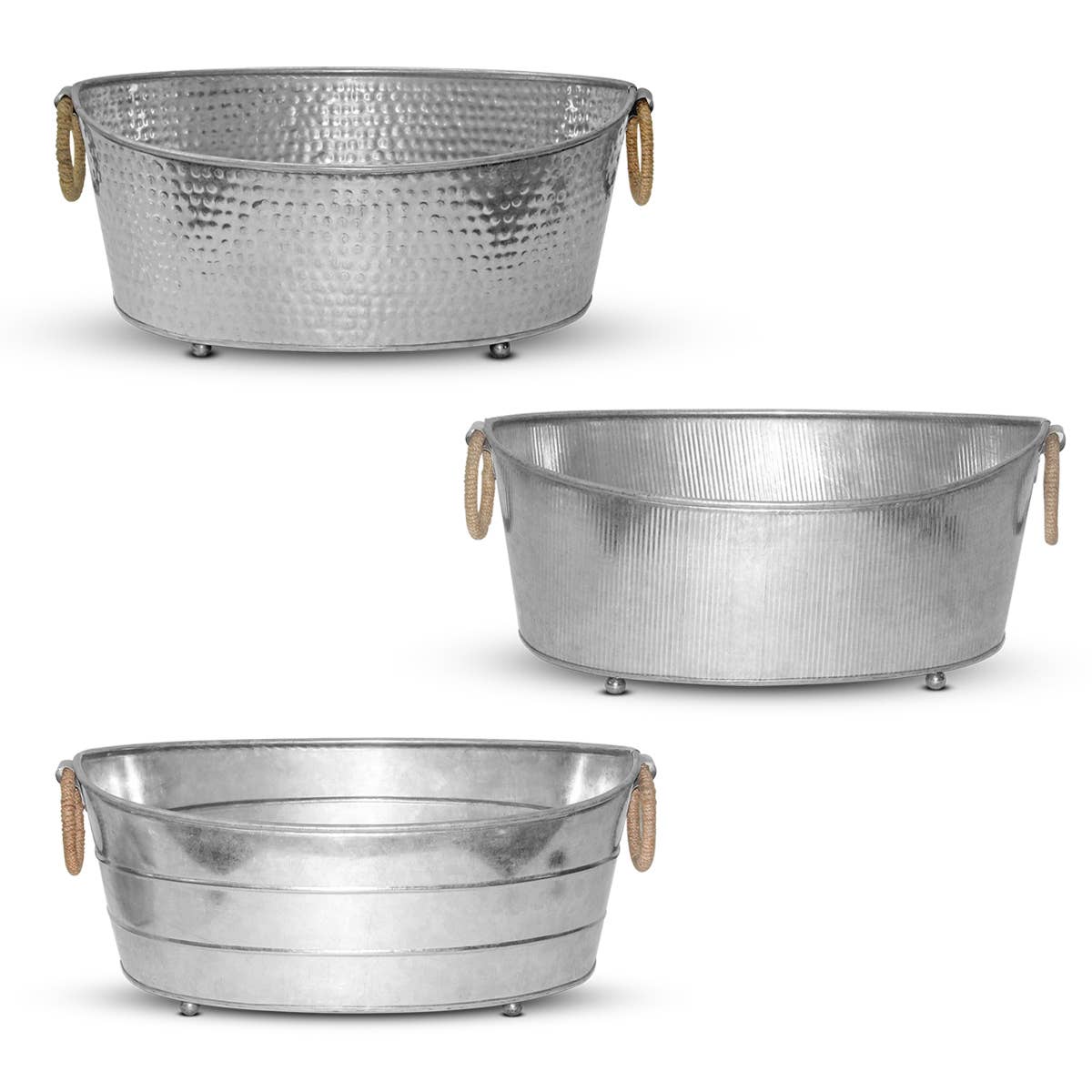 Personalized Aluminum Beverage Tubs w/ Jute Handles