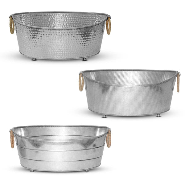 Personalized Aluminum Beverage Tubs w/ Jute Handles