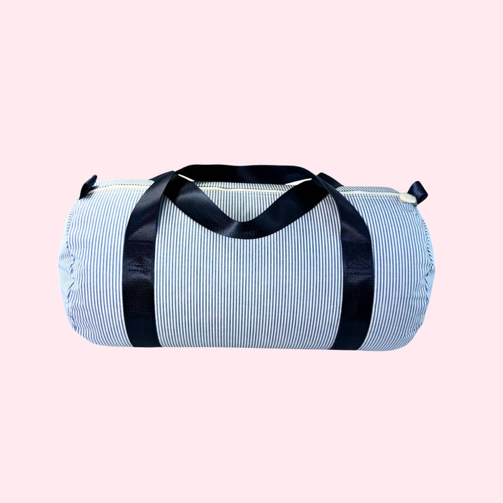 Navy Preppy Stripe Glossy Baby Duffel