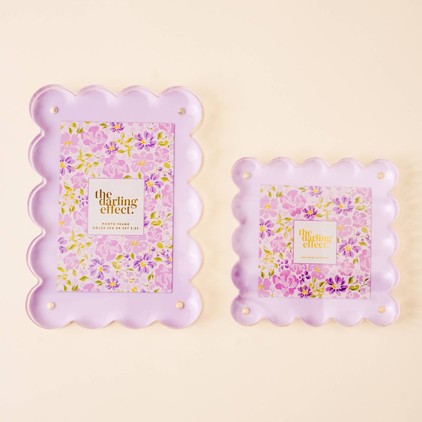 Rectangle Scalloped Acrylic Frame - Purple