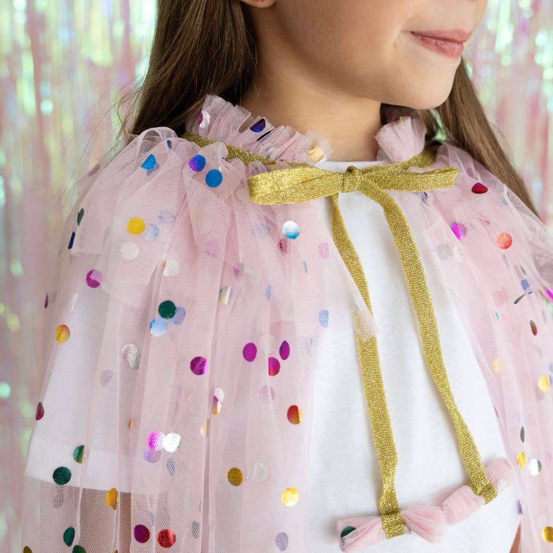 Pink Confetti Cape - Kids Dress Up Cape