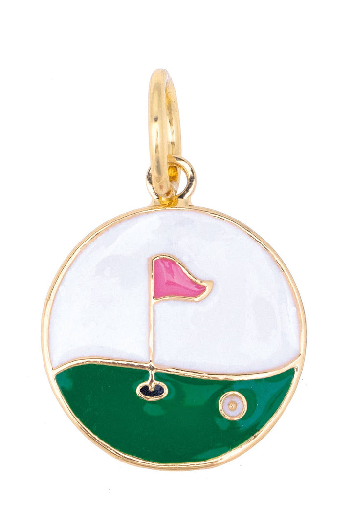 Hole in One Enamel Disc Charm