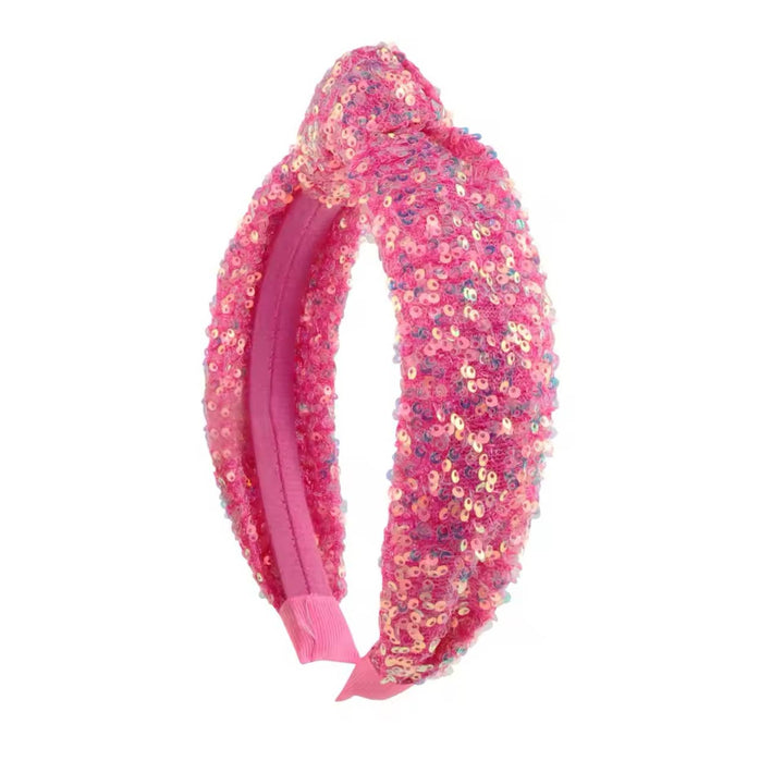 Hot Pink Sequin Glinda Knot Fashion Headband