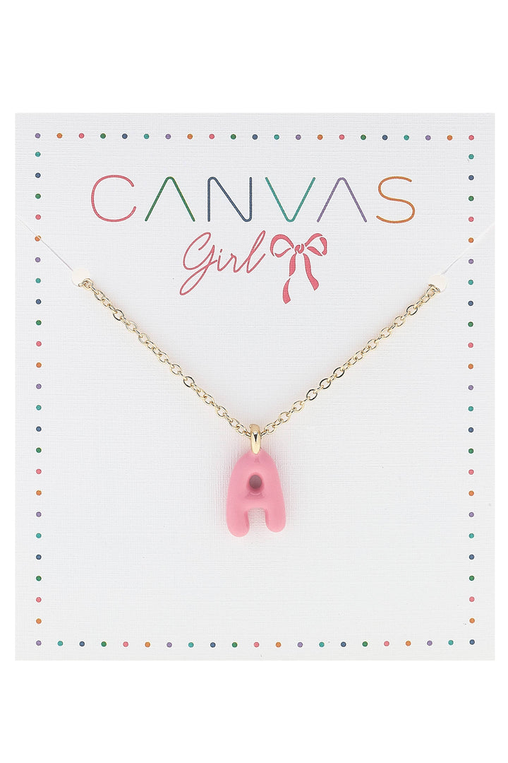 Viola Enamel Coated Letter Children's Necklace