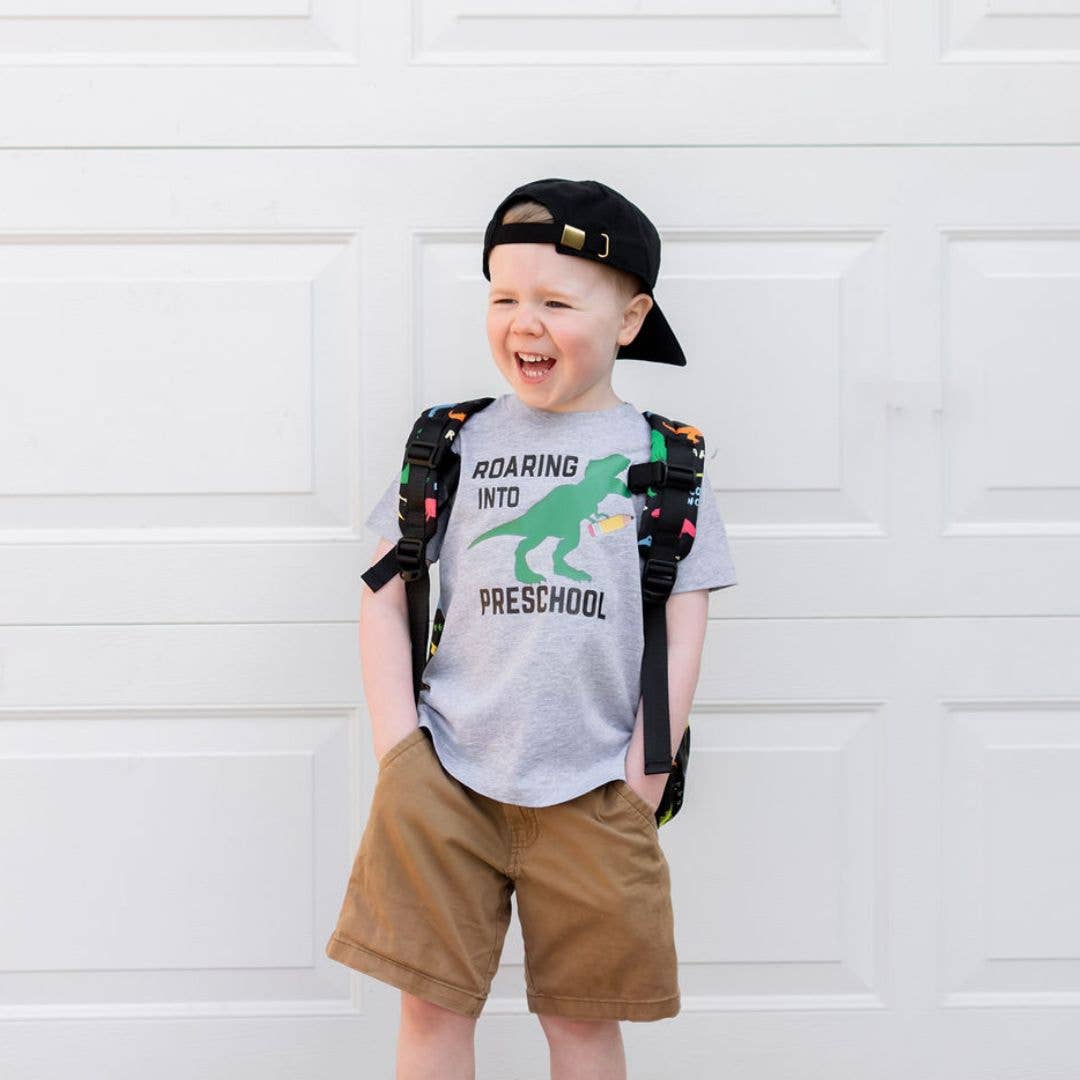 Roaring Into Preschool T-Shirt - Back To School Kids Tee